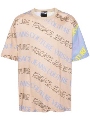 Versace Jeans Couture logo-print colour-block T-shirt - Neutrals