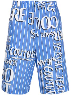 Versace Jeans Couture logo-print cotton shorts - Blue