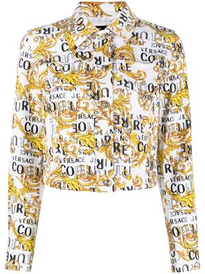 Versace Jeans Couture logo-print cropped jacket - White