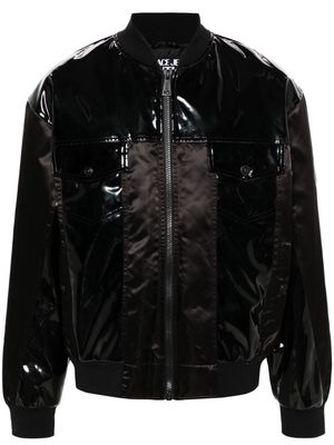 Versace Jeans Couture logo-print glossy bomber jacket - Black