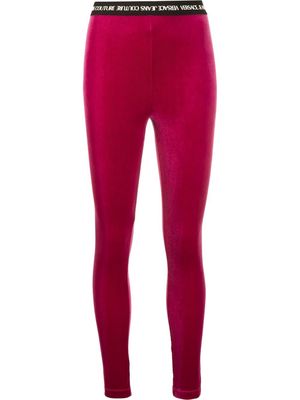 Versace Jeans Couture logo-print high-waisted leggings - Pink