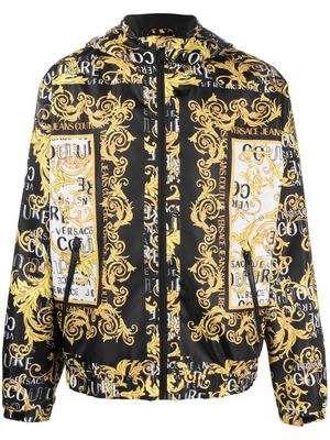 Versace Jeans Couture logo-print hooded jacket - Black
