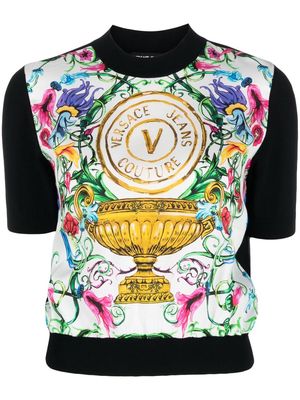 Versace Jeans Couture logo-print knitted top - Black