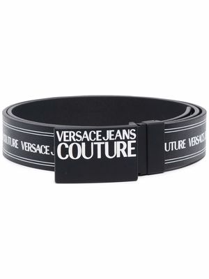 Versace Jeans Couture logo-print leather belt - Black