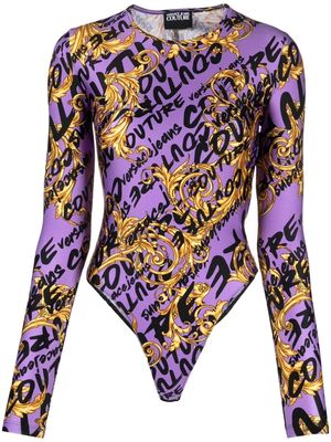Versace Jeans Couture logo-print long-sleeve body - Purple