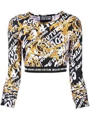 Versace Jeans Couture logo-print long-sleeve top - Black