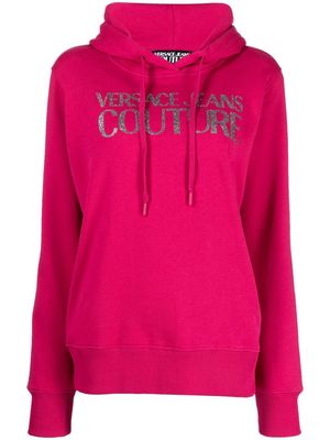 Versace Jeans Couture logo-print long-sleeved hoodie - Pink