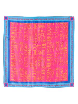 Versace Jeans Couture logo-print silk scarf - Pink
