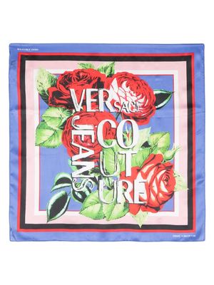 Versace Jeans Couture logo-print silk scarf - Purple