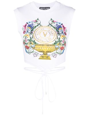 Versace Jeans Couture logo-print sleeveless top - White