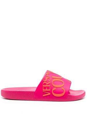 Versace Jeans Couture logo-print slides - Pink