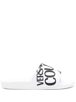 Versace Jeans Couture logo-print slides - White