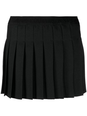 Versace Jeans Couture logo-print strap pleated skirt - Black