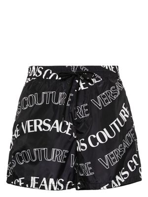 Versace Jeans Couture logo-print swim shorts - Black