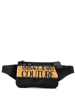Versace Jeans Couture logo-print zip-fastening belt bag - Black