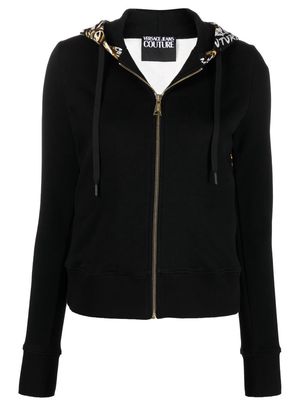 Versace Jeans Couture logo-print zip-fastening hoodie - Black