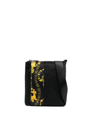 Versace Jeans Couture logo-print zip-fastening messenger bag - Black