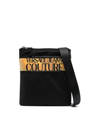 Versace Jeans Couture logo-print zip-fastening shoulder bag - Black