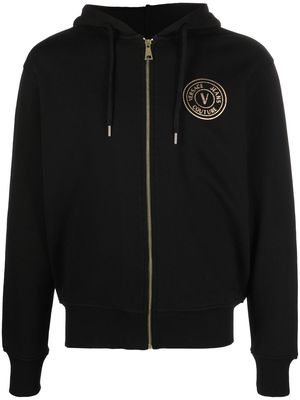 Versace Jeans Couture logo-print zip-up hoodie - Black