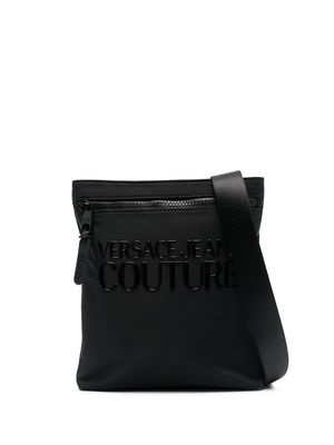 Versace Jeans Couture logo-print zip-up messenger bag - Black