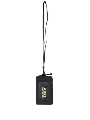 Versace Jeans Couture logo-print zip-up phone messenger bag - Black
