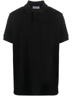 Versace Jeans Couture logo-tape cotton polo shirt - Black