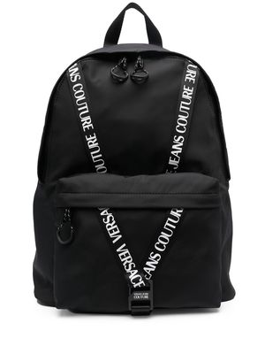 Versace Jeans Couture logo tape-detail backpack - Black