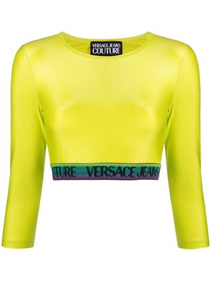 Versace Jeans Couture logo-trim detail top - Green