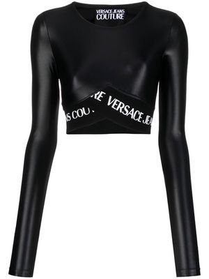 Versace Jeans Couture logo-underband crop top - Black