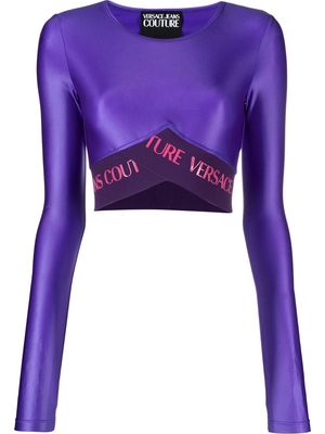 Versace Jeans Couture logo-underband crop top - Purple