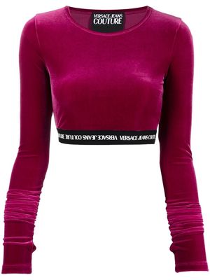 Versace Jeans Couture logo-underband cropped top - Pink