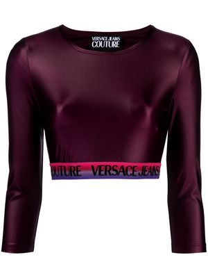 Versace Jeans Couture logo-underband cropped top - Purple