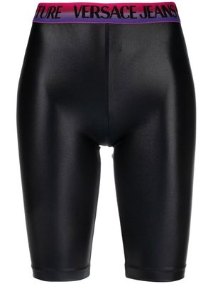 Versace Jeans Couture logo-waist cycling shorts - Black
