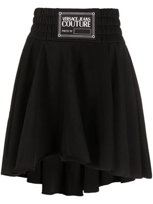 Versace Jeans Couture logo-waist pleated miniskirt - Black