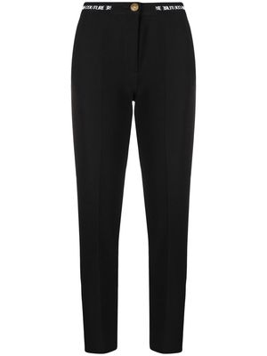 Versace Jeans Couture logo-waist tailored trousers - Black