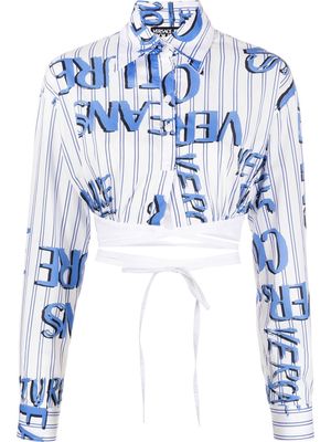 Versace Jeans Couture long-sleeve cropped shirt - White
