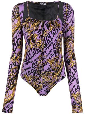 Versace Jeans Couture long-sleeve logo-print body - Purple