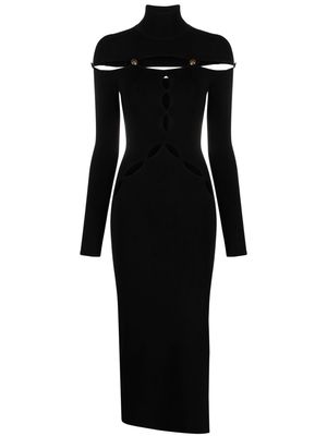 Versace Jeans Couture Medusa-embellished cut-out dress - Black