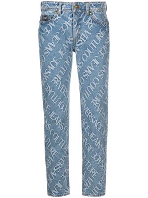 Versace Jeans Couture Melissa logo-embossed cropped jeans - Blue