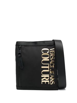 Versace Jeans Couture metallic-logo crossbody bag - Black