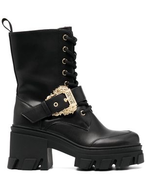 Versace Jeans Couture Mia 85mm ankle-length leather boots - Black