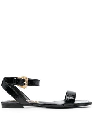 Versace Jeans Couture Millie Baroque-buckle flat sandals - Black