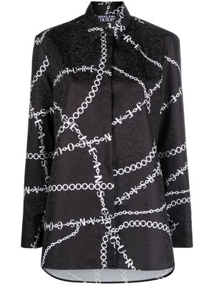 Versace Jeans Couture necklace-print pointed-collar shirt - Black