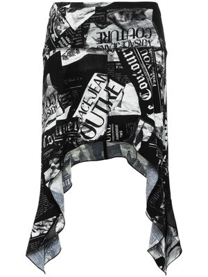 Versace Jeans Couture newspaper-print mini skirt - Black