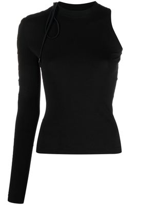 Versace Jeans Couture one-sleeve cut-out detailing top - Black