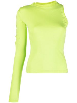 Versace Jeans Couture one-sleeve cut-out detailing top - Green