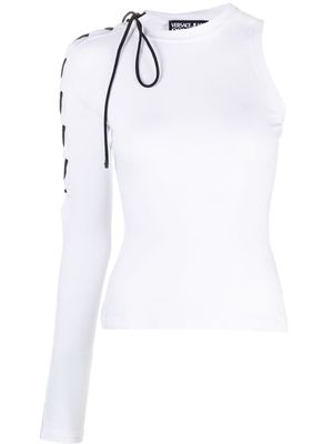 Versace Jeans Couture one-sleeve cut-out detailing top - White
