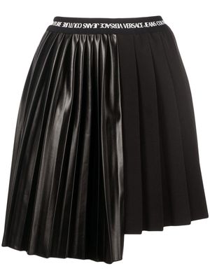 Versace Jeans Couture panelled asymmetric pleated skirt - Black