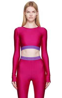 Versace Jeans Couture Pink Bonded Long Sleeve T-Shirt