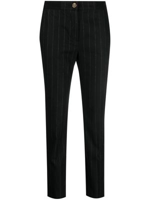 Versace Jeans Couture pinstripe-pattern slim-cut trousers - Black